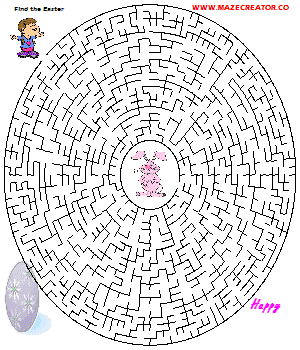 Happy Easter maze targetting grades 6-8. Find the Easter Bunny. MAZE CREATOR TEMPLATE