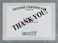 Maze Creator PRO Thank You License Certificate