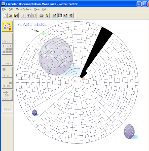 Free software print random customized mazes w/ solution; add text, change shape